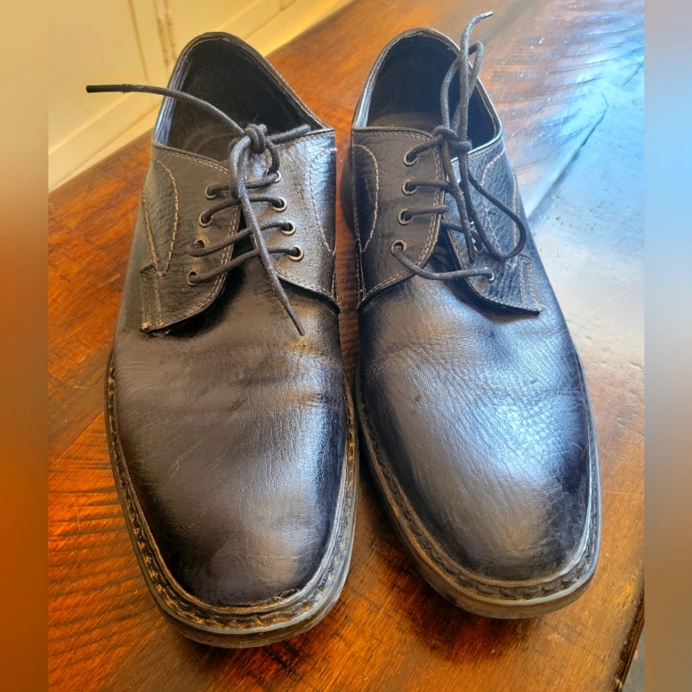 Men's Black Leather Dress Shoes